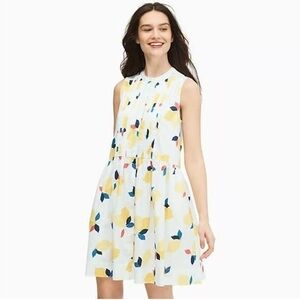 Kate Spade New York White Lemon Zest Sleeveless Mini Shirt Dress Extra Small